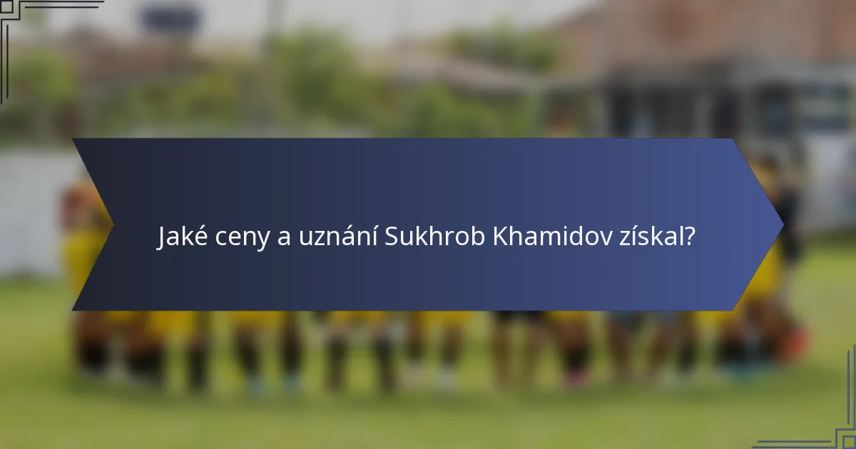 Jaké ceny a uznání Sukhrob Khamidov získal?