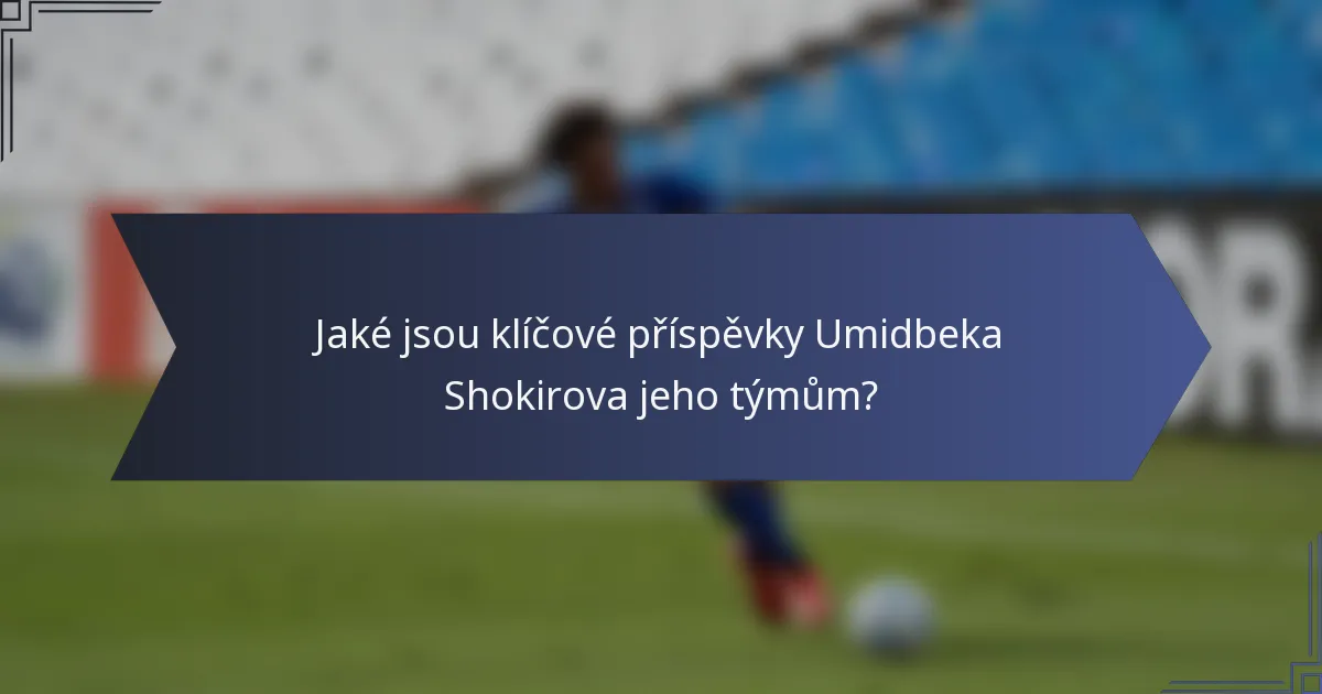 Jaké jsou klíčové příspěvky Umidbeka Shokirova jeho týmům?