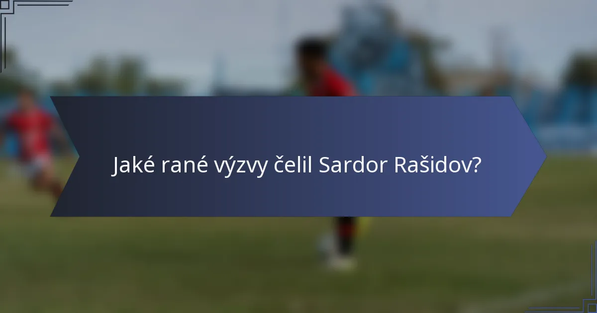 Jaké rané výzvy čelil Sardor Rašidov?