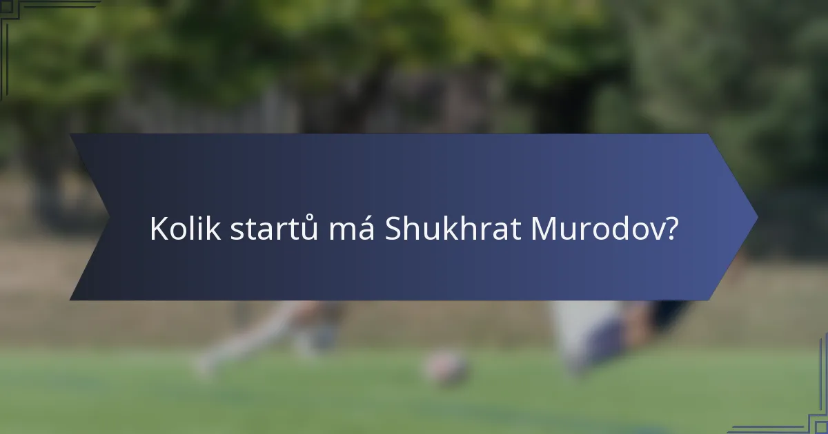 Kolik startů má Shukhrat Murodov?